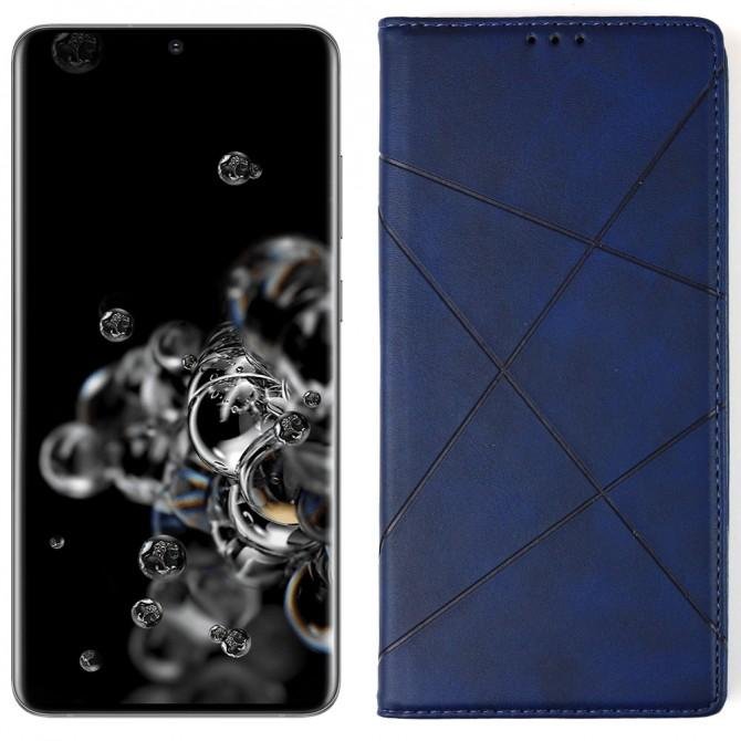 Чехол-книжка Lines Leather для Samsung G988 Galaxy S20 Ultra Blue