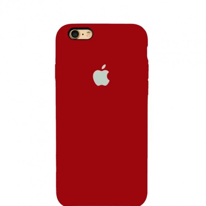 Оригінальний силіконовий чохол для iPhone 6/6s Plus Вишневий FULL