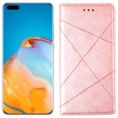 Чехол-книжка Lines Leather для Huawei P40 Pink Чехол-книжка Lines Leather для Huawei P40 Pink
