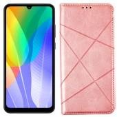 Чохол-книжка Lines Leather для Huawei Y6P Pink
