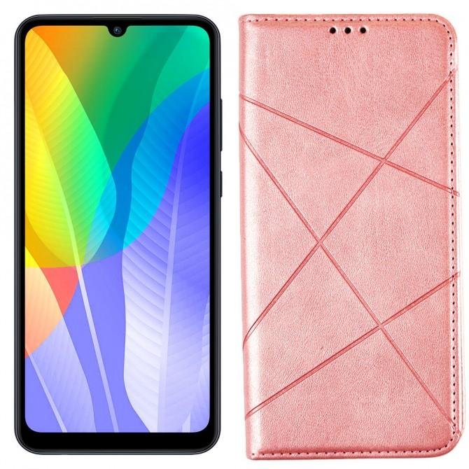 Чехол-книжка Lines Leather для Huawei Y6P Pink