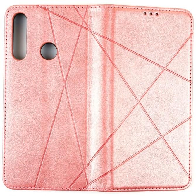 Чехол-книжка Lines Leather для Huawei Y6P Pink-2