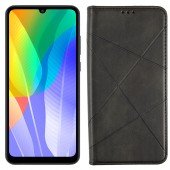 Чохол-книжка Lines Leather для Huawei Y6P Black Чохол-книжка Lines Leather для Huawei Y6P Black