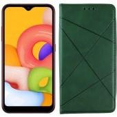 Чехол-книжка Lines Leather для Samsung A015/M015 Galaxy A01/M01 Зеленый