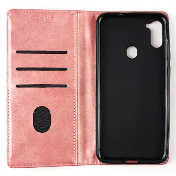 Чохол-книжка Lines Leather для Samsung A115/M115 Galaxy A11/M11 Рожевий-3