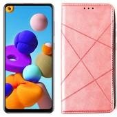Чехол-книжка Lines Leather для Samsung A217 Galaxy A21s Pink