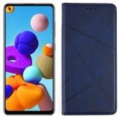 Чохол-книжка Lines Leather для Samsung A217 Galaxy A21s Blue
