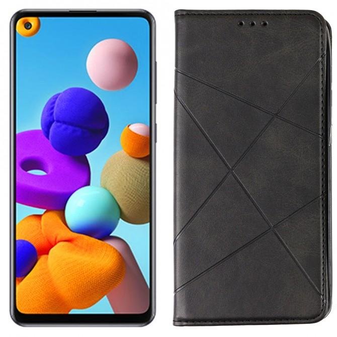 Чохол-книжка Lines Leather для Samsung A217 Galaxy A21s Black