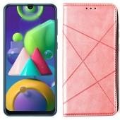 Чохол-книжка Lines Leather для Samsung M215/M307 Galaxy M21/M30s Pink
