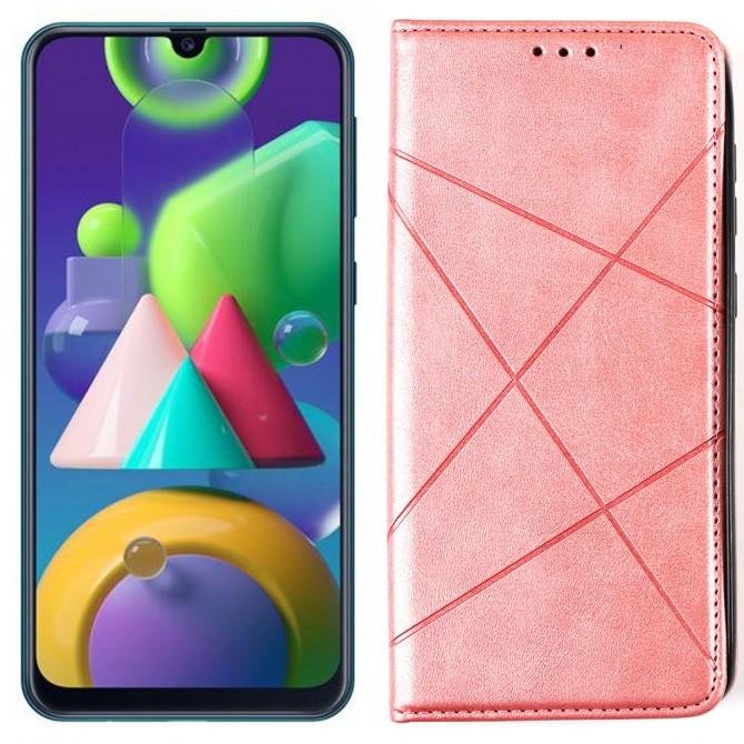 Чохол-книжка Lines Leather для Samsung M215/M307 Galaxy M21/M30s Pink