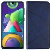 Чохол-книжка Lines Leather для Samsung M215/M307 Galaxy M21/M30s Blue