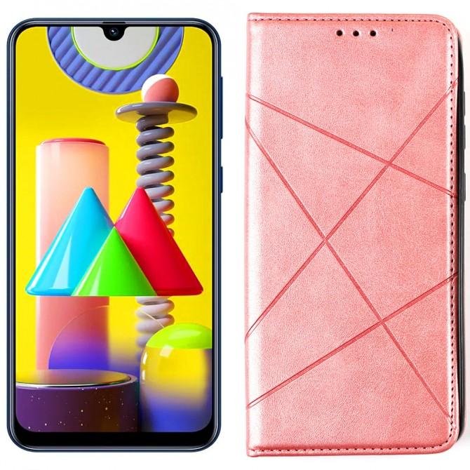 Чехол-книжка Lines Leather для Samsung M315 Galaxy M31 Pink