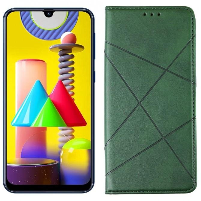 Чехол-книжка Lines Leather для Samsung M315 Galaxy M31 Green