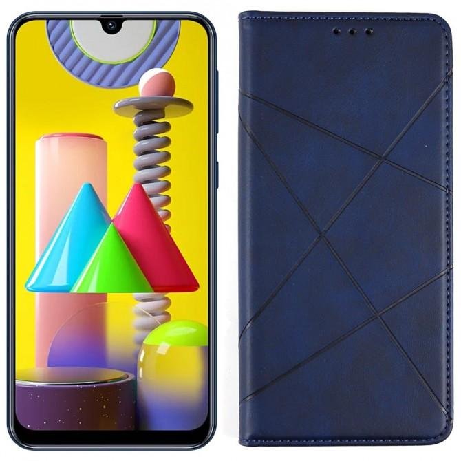 Чехол-книжка Lines Leather для Samsung M315 Galaxy M31 Blue