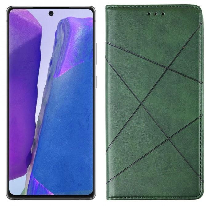 Чехол-книжка Lines Leather для Samsung N980 Galaxy Note 20 Green
