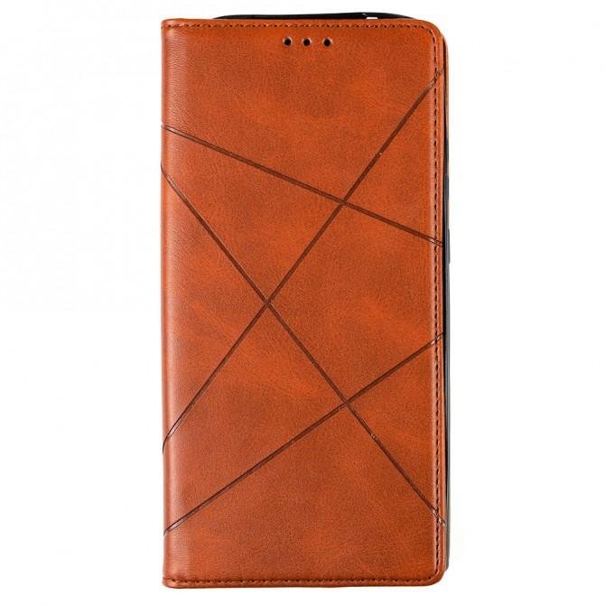 Чохол-книжка Lines Leather для Samsung N986 Galaxy Note 20 Ultra Brown-1