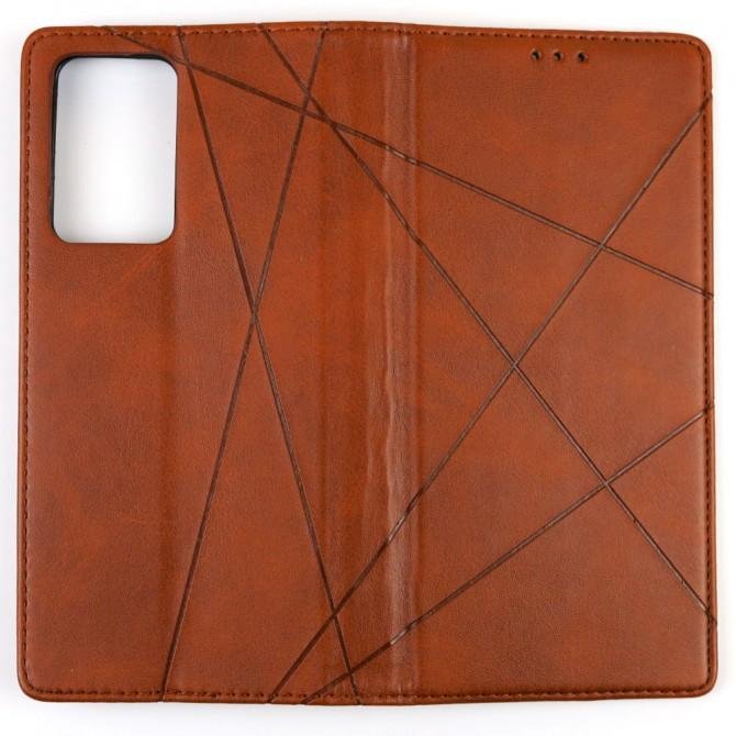 Чохол-книжка Lines Leather для Samsung N986 Galaxy Note 20 Ultra Brown-2