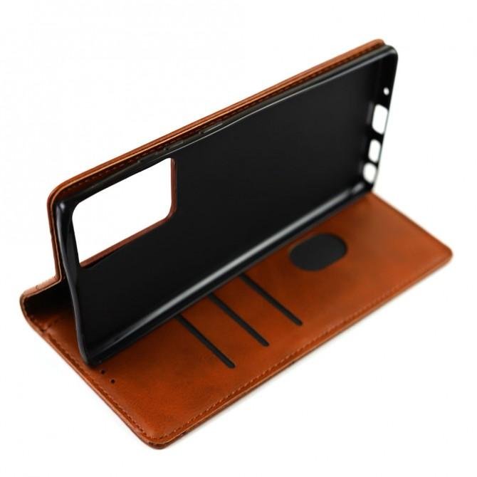 Чохол-книжка Lines Leather для Samsung N986 Galaxy Note 20 Ultra Brown-3