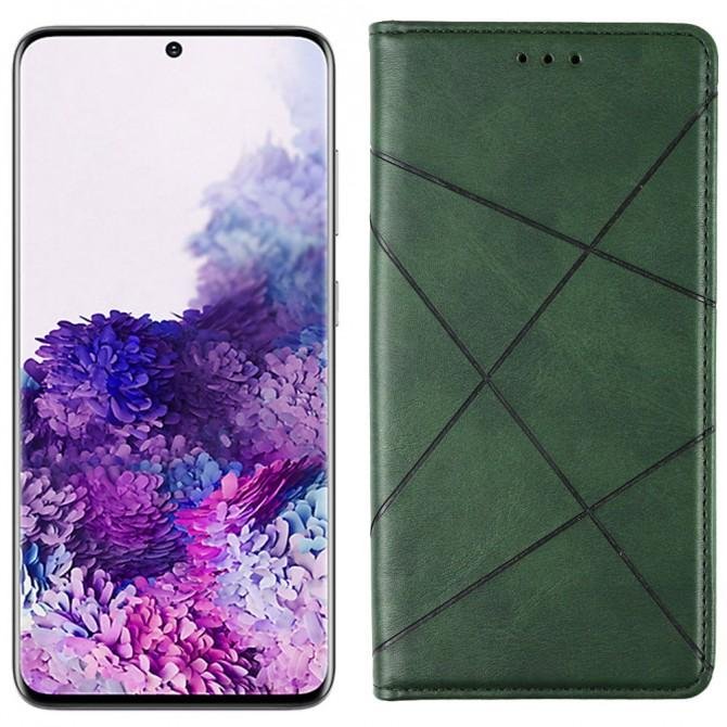 Чохол-книжка Lines Leather для Samsung G980 Galaxy S20 Green