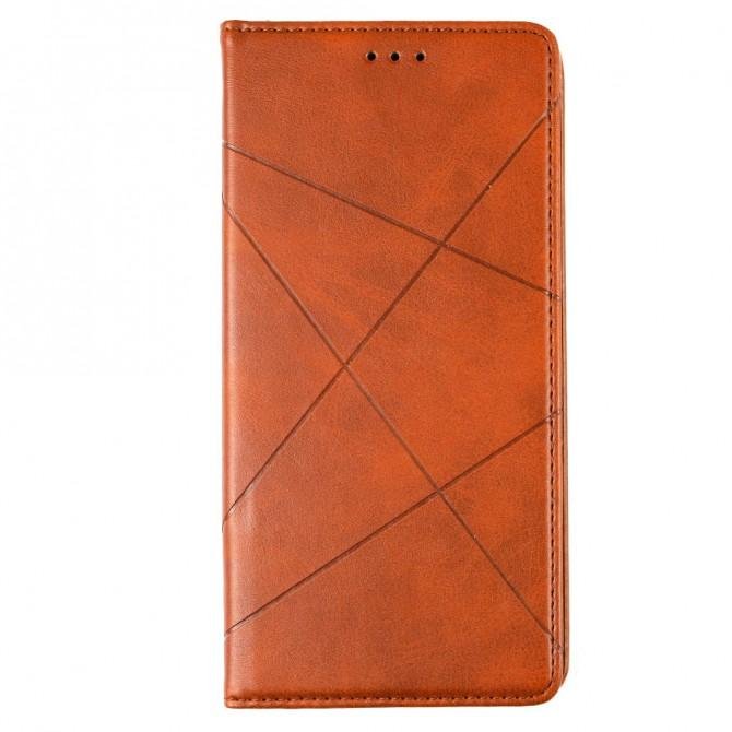 Чехол-книжка Lines Leather для Samsung G985 Galaxy S20 Plus Brown-1