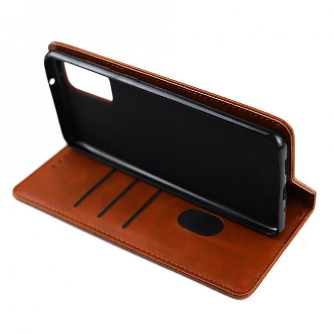 Чехол-книжка Lines Leather для Samsung G985 Galaxy S20 Plus Brown-4