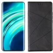 Чехол-книжка Lines Leather для Xiaomi Mi 10/Mi 10 Pro Black