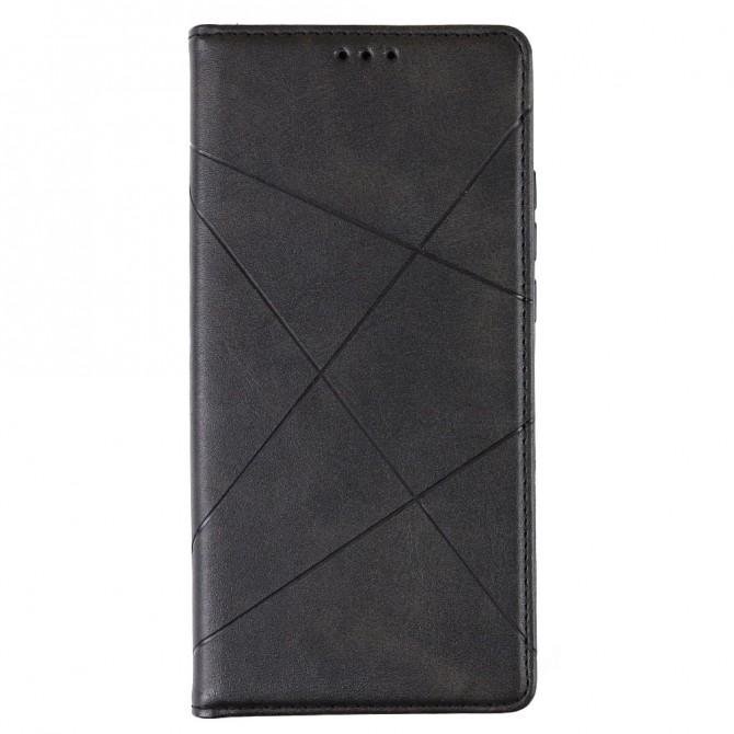 Чехол-книжка Lines Leather для Xiaomi Mi 10/Mi 10 Pro Black-1