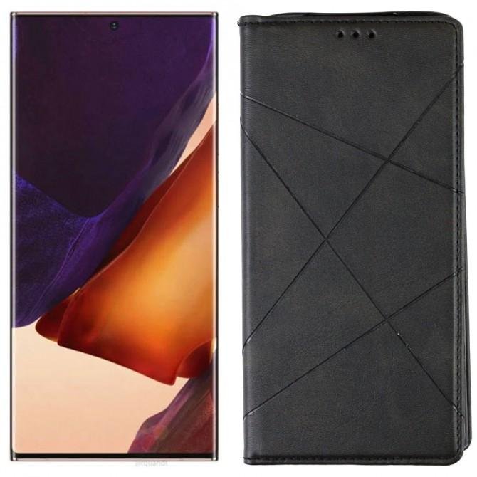 Чохол-книжка Lines Leather для Xiaomi Mi 10 Lite Black
