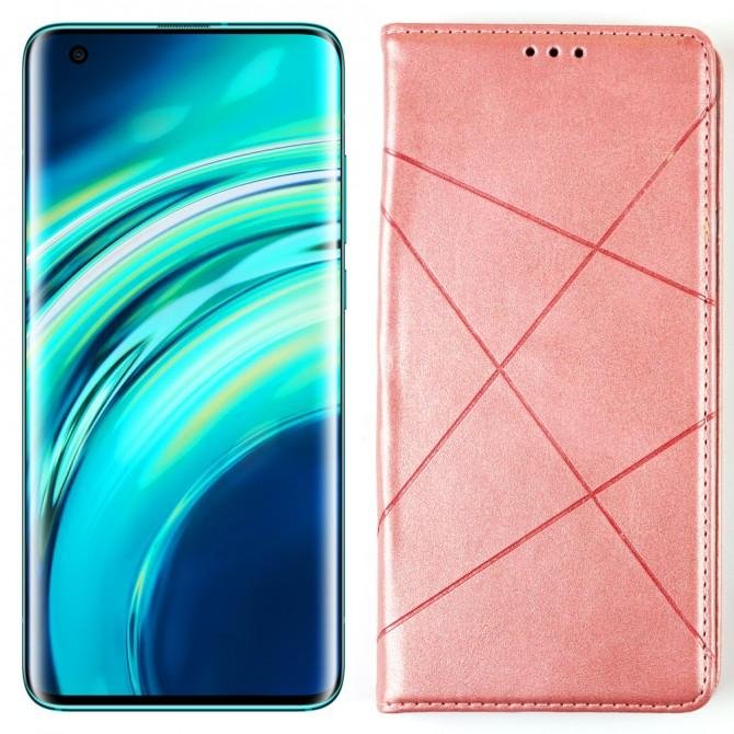 Чехол-книжка Lines Leather для Xiaomi Mi Note 10 Lite Pink