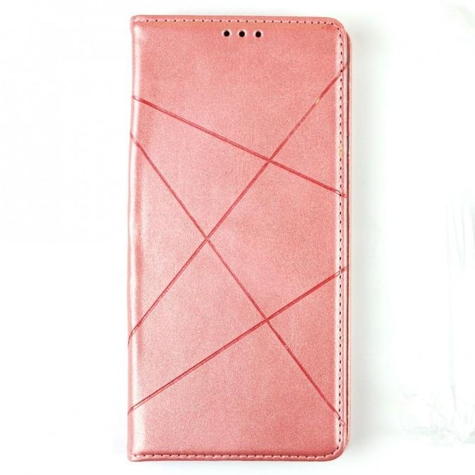 Чехол-книжка Lines Leather для Xiaomi Mi Note 10 Lite Pink-1