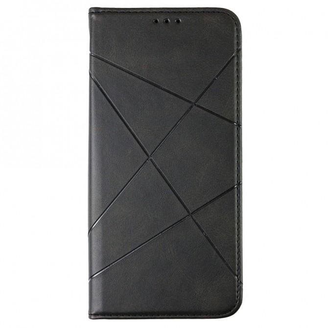 Чехол-книжка Lines Leather для Xiaomi Mi Note 10 Lite Black-1