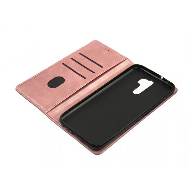 Чехол-книжка Lines Leather for Xiaomi Redmi 9 Pink-3