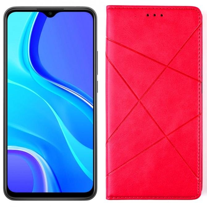 Чохол-книжка Lines Leather для Xiaomi Redmi 9 Hot Pink