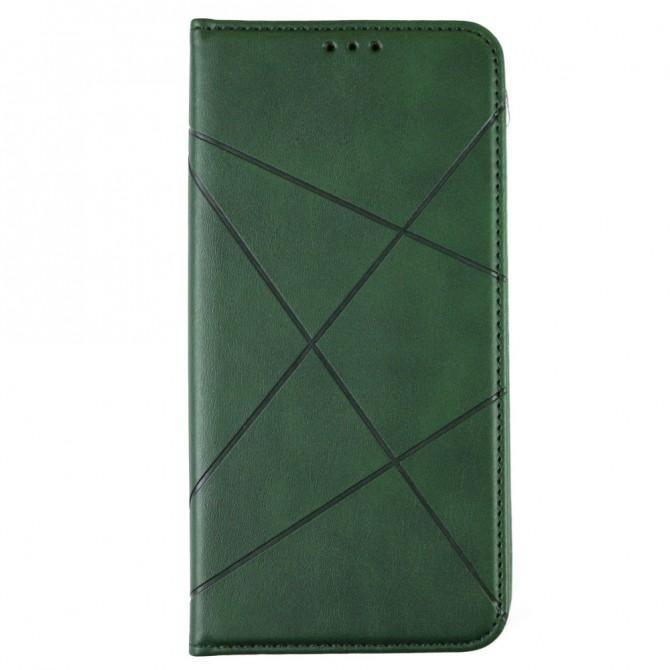 Чехол-книжка Lines Leather для Xiaomi Redmi 9 Green-1