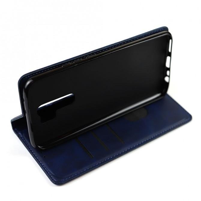 Чехол-книжка Lines Leather для Xiaomi Redmi 9 Blue-3