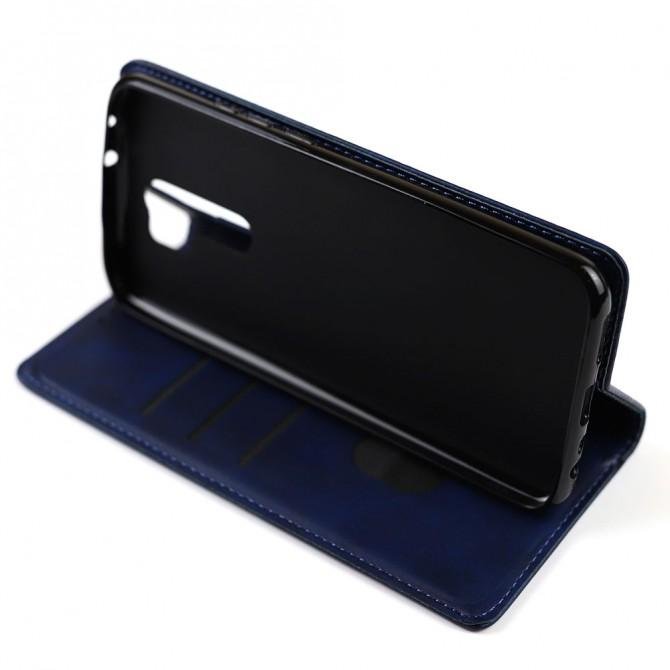 Чехол-книжка Lines Leather для Xiaomi Redmi 9 Blue-4