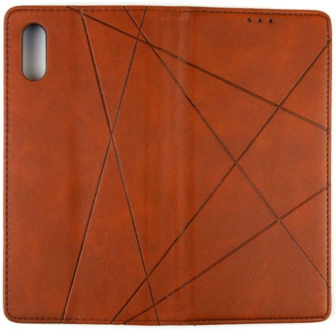 Чохол-книжка Lines Leather для Xiaomi Redmi 9A Brown-2