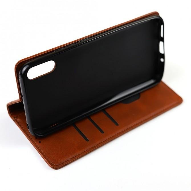 Чохол-книжка Lines Leather для Xiaomi Redmi 9A Brown-3
