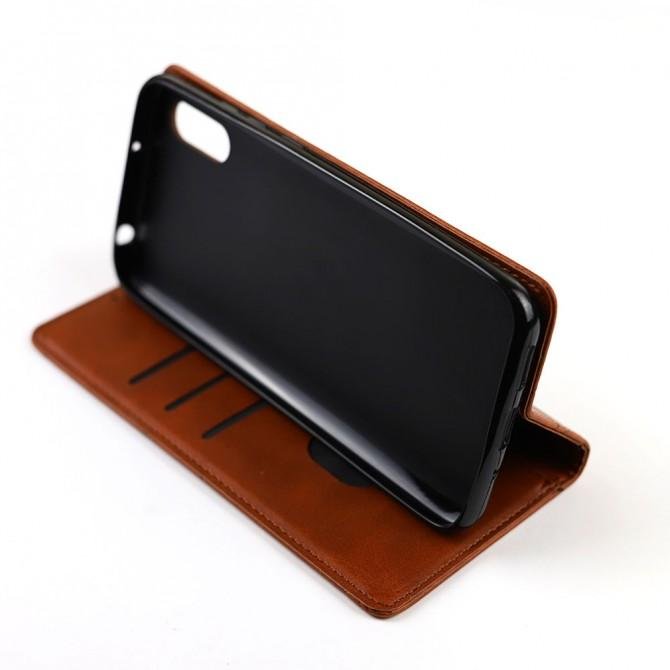 Чохол-книжка Lines Leather для Xiaomi Redmi 9A Brown-4
