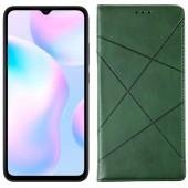 Чехол-книжка Lines Leather для Xiaomi Redmi 9A Green