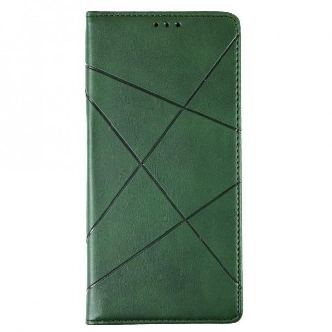 Чехол-книжка Lines Leather для Xiaomi Redmi 9A Green-1