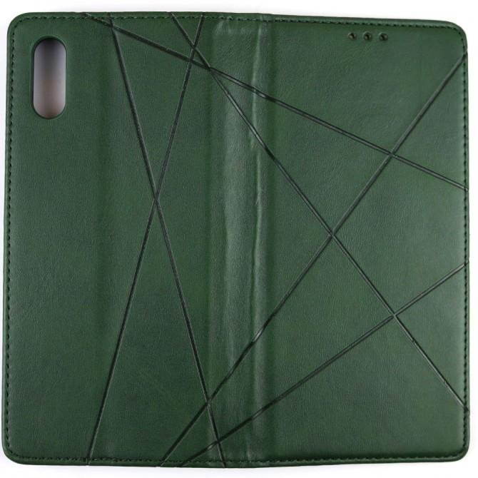 Чехол-книжка Lines Leather для Xiaomi Redmi 9A Green-2