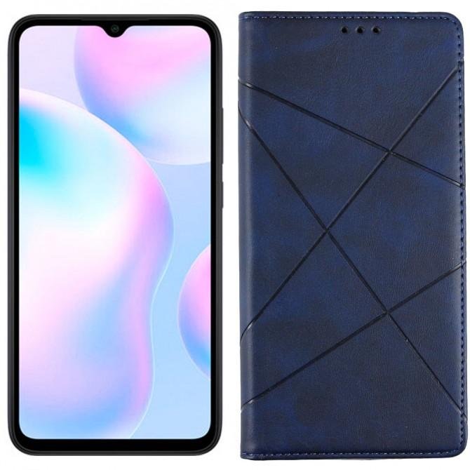 Чехол-книжка Lines Leather для Xiaomi Redmi 9A Blue