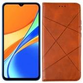 Чехол-книжка Lines Leather для Xiaomi Redmi 9C Brown