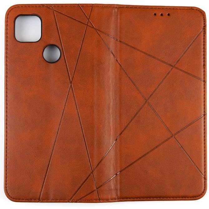 Чохол-книжка Lines Leather для Xiaomi Redmi 9C Brown-2