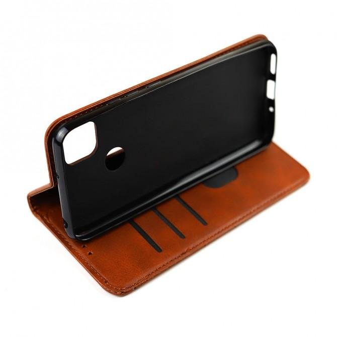 Чохол-книжка Lines Leather для Xiaomi Redmi 9C Brown-3