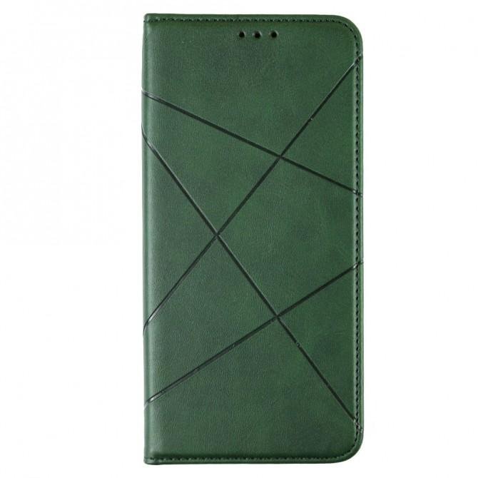Чехол-книжка Lines Leather для Xiaomi Redmi 9C Green-1