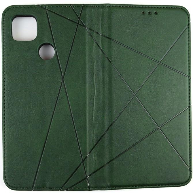 Чехол-книжка Lines Leather для Xiaomi Redmi 9C Green-2