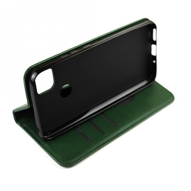 Чехол-книжка Lines Leather для Xiaomi Redmi 9C Green-3