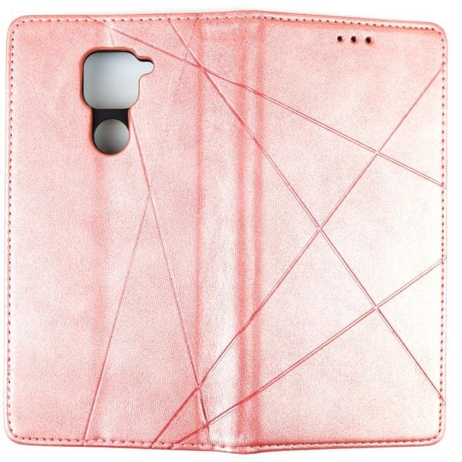 Чохол-книжка Lines Leather для Xiaomi Redmi Note 9/Redmi 10X Pink-2